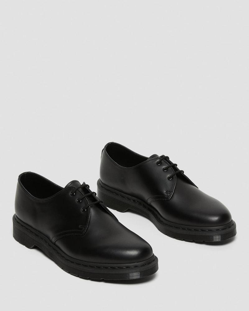 Black Men's Dr Martens 1461 Mono Smooth Leather Oxfords Shoes | CA 600AHK